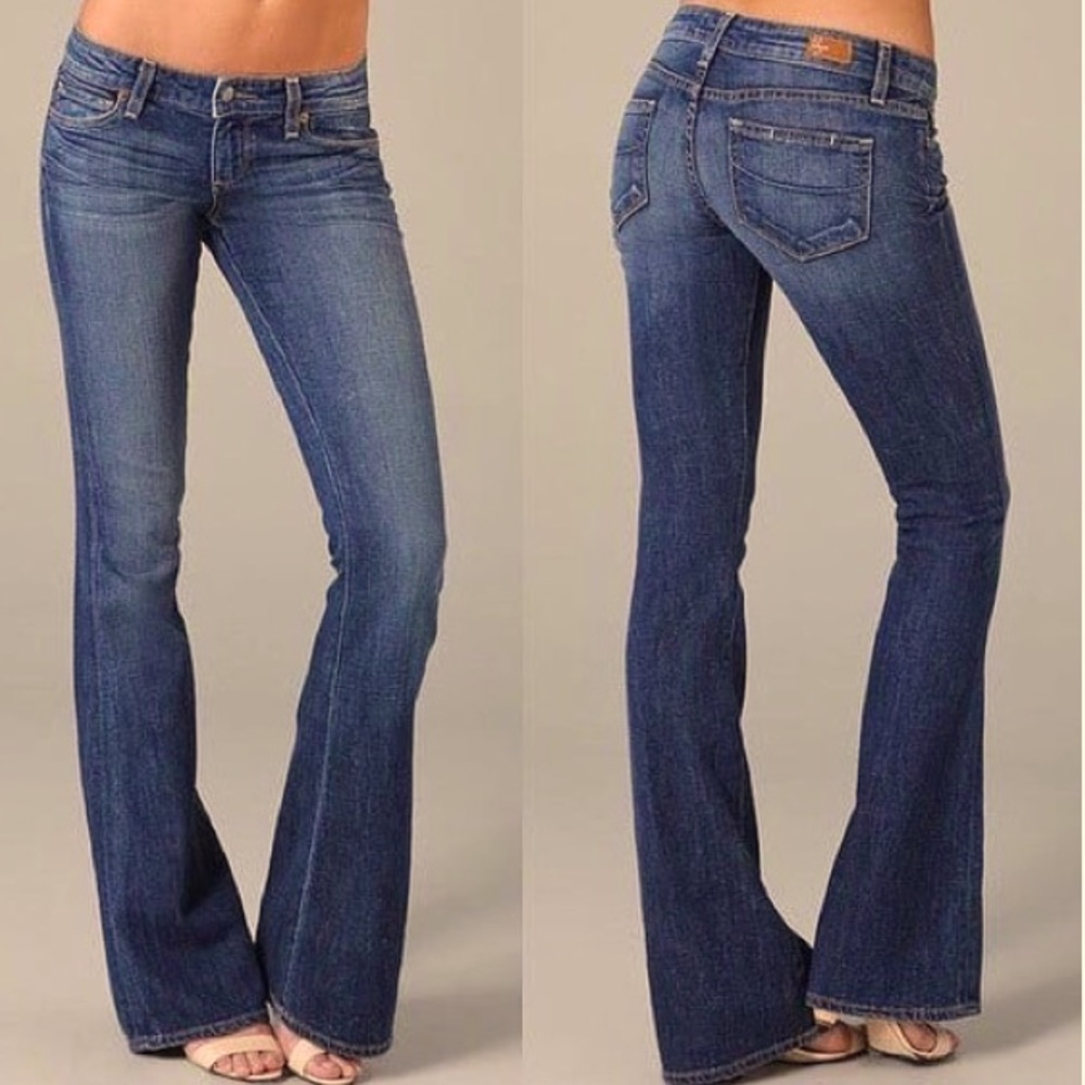 PAIGE Classic Indigo Wide Leg Jeans